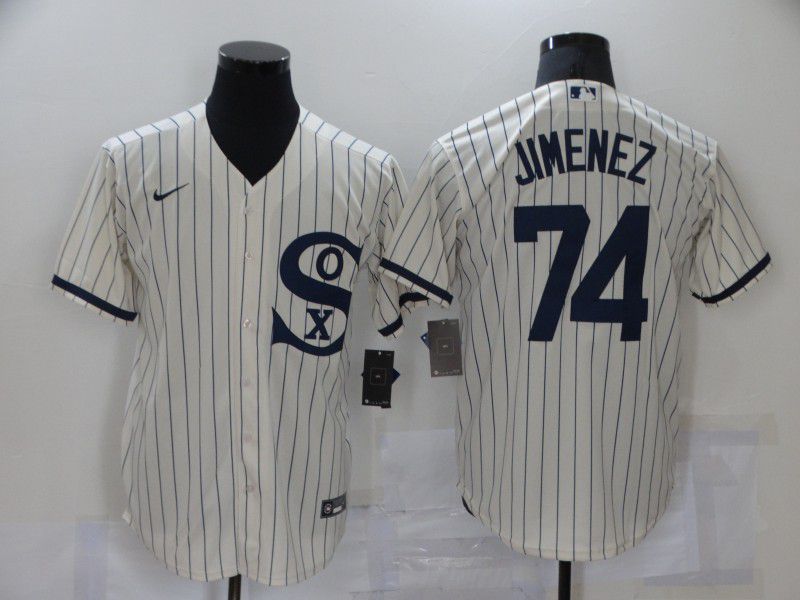 Men Chicago White Sox #74 Jimenez Cream stripe Dream version Game Nike 2021 MLB Jerseys